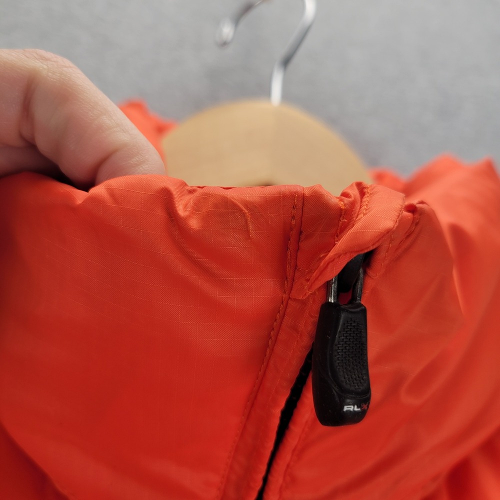 RLX Ralph Lauren Puffer Vest Mens L Orange Down Filled‎ Ripstop Quilted 6535 - Picture 5 of 13